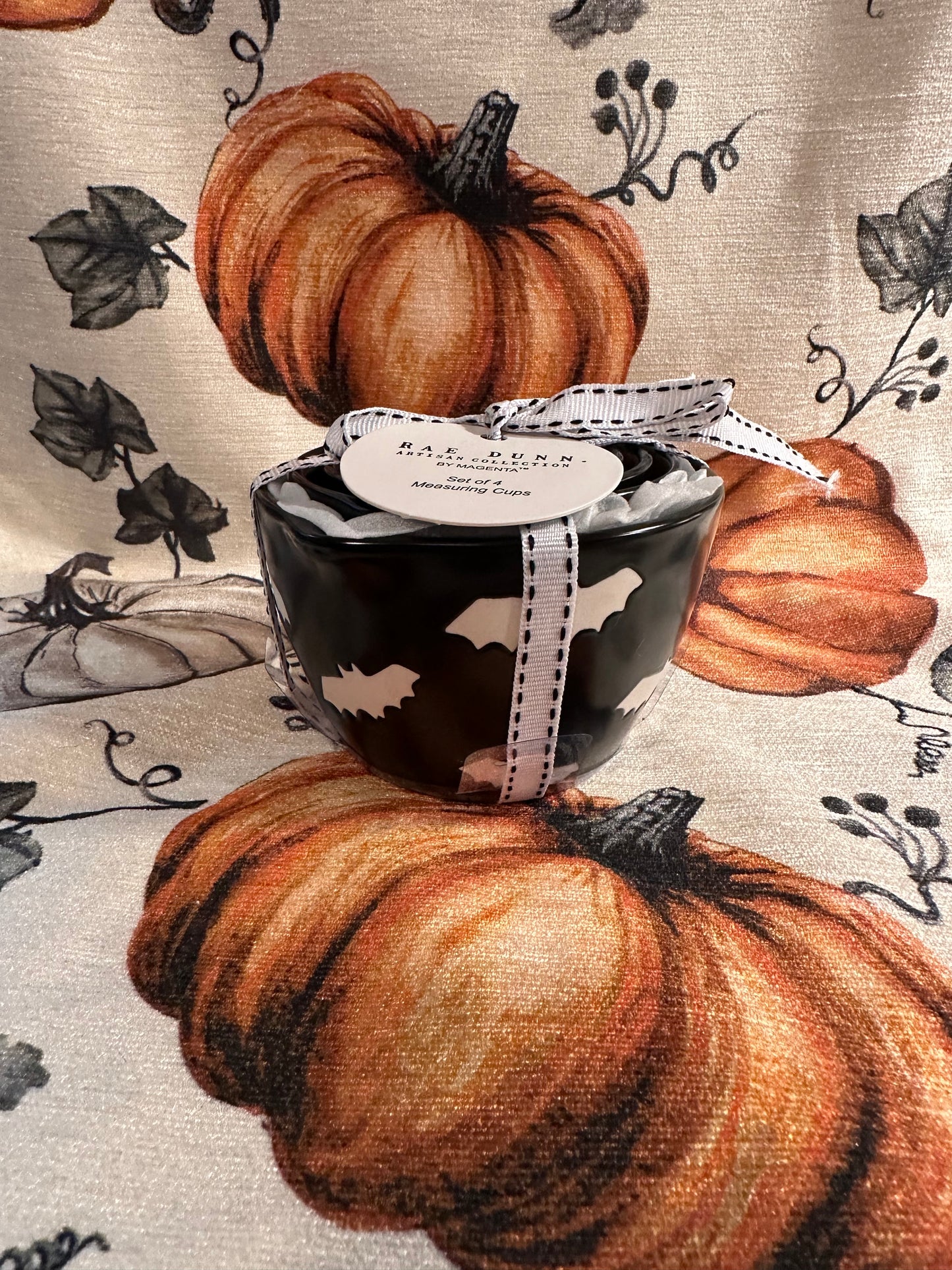 Rae Dunn Bat Halloween Measuring Cups Set
