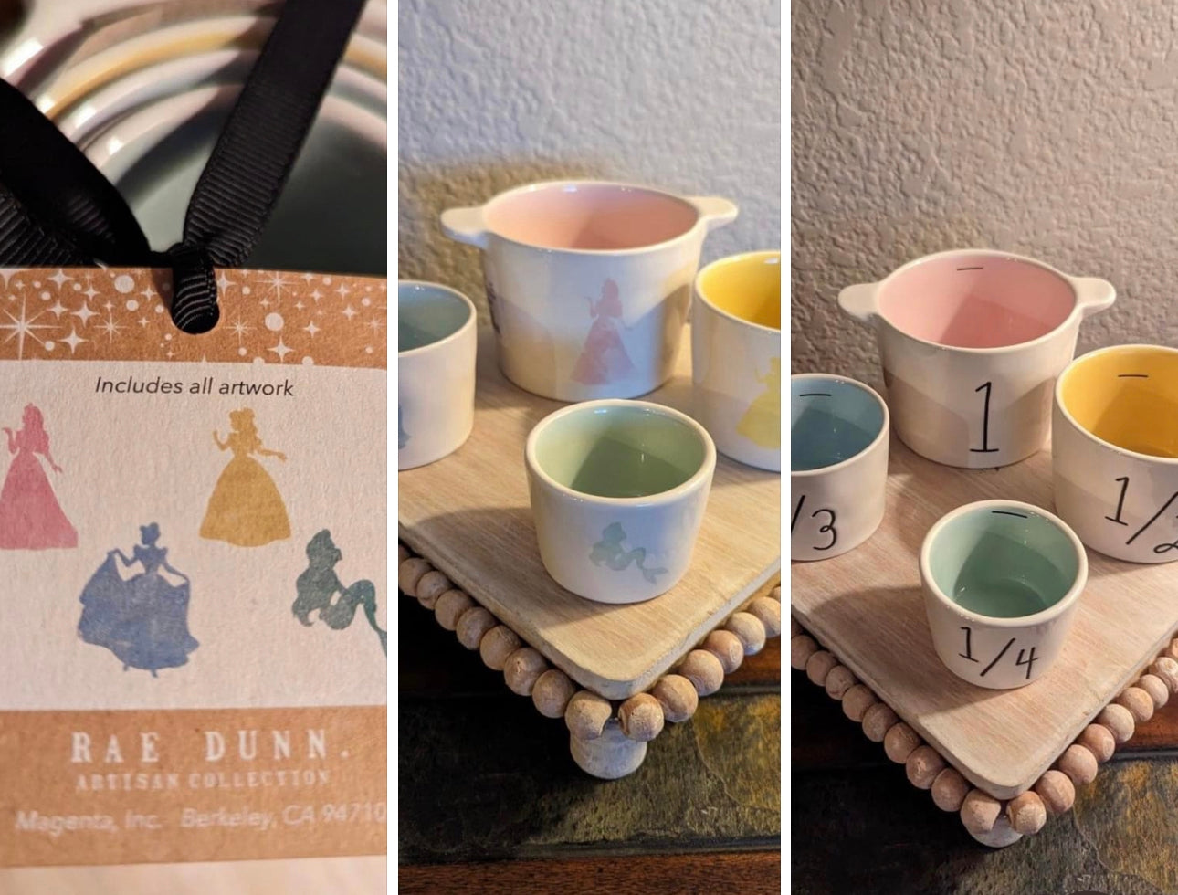 Rae Dunn Disney Princess White Measuring Cups