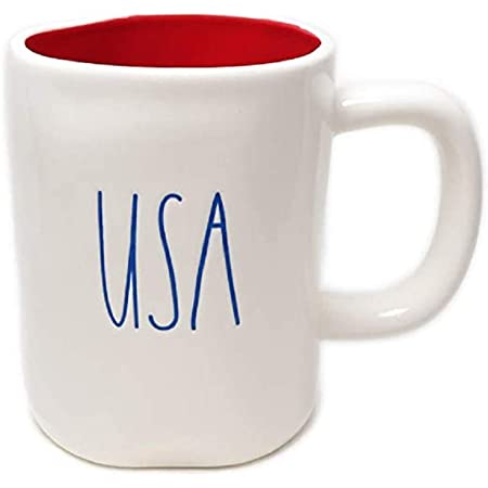Rae Dunn USA Red Inside with Blue Lettering