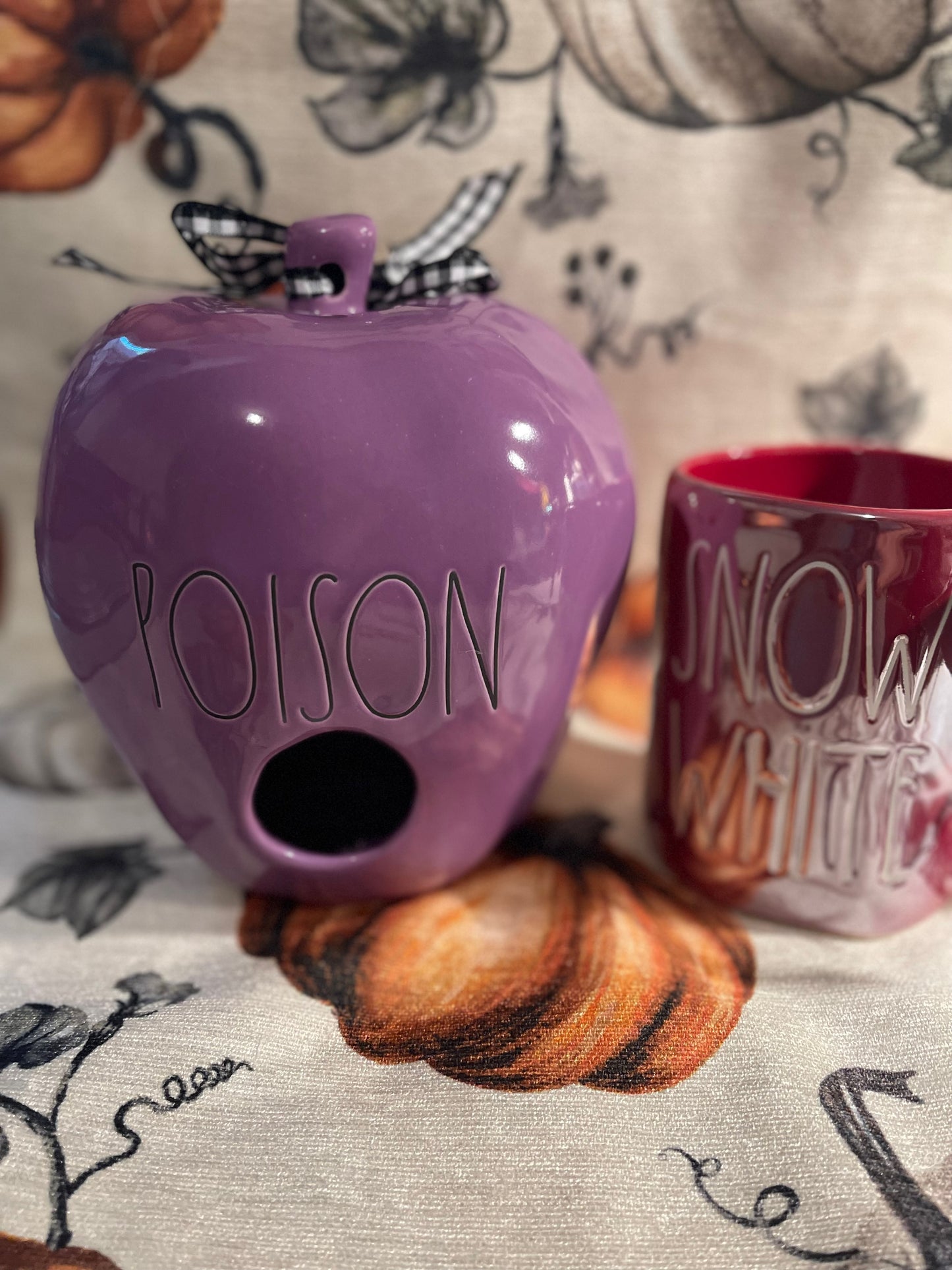 Rae Dunn Poison Apple Bird House Purple with Black Lettering