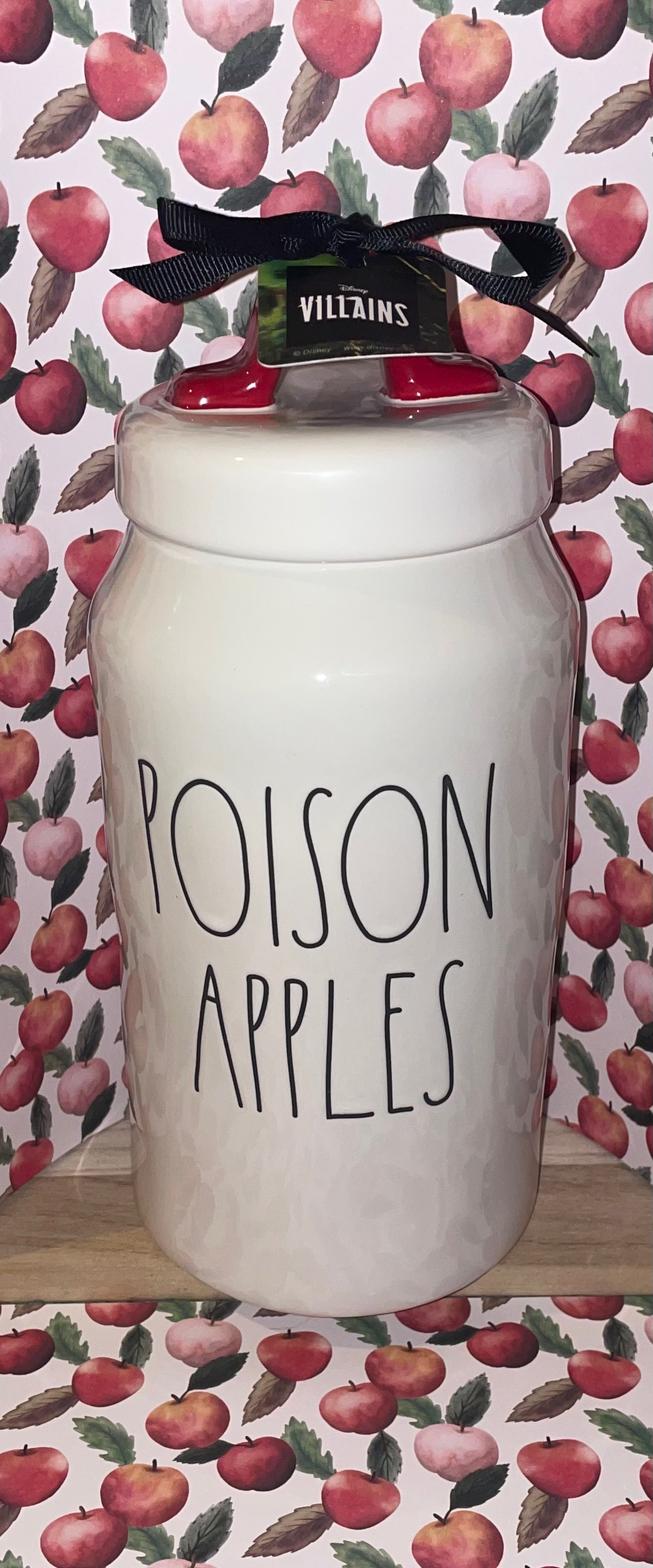 Rae Dunn poison apples canister Disney Villains high quality