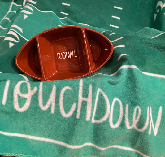 Rae Dunn Football sectioned dish