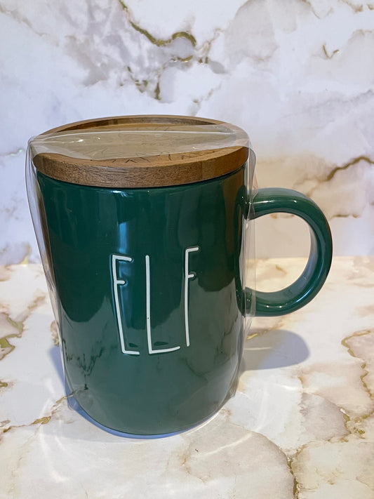 Rae Dunn Elf with Wooden Lid