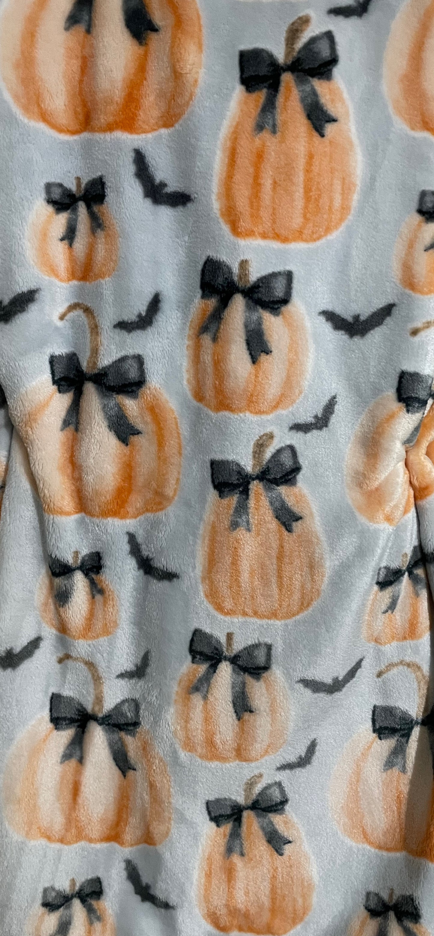 Witches Brew grey with pumpkins throw