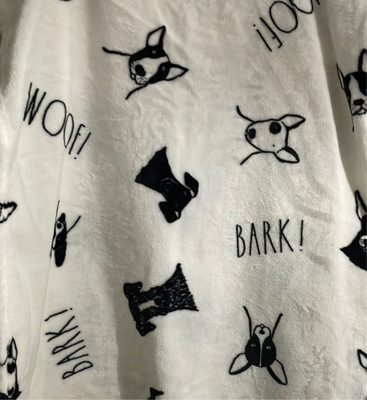 Rae Dunn black & white dog throw