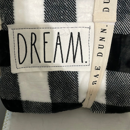 Rae Dunn black & white plaid Dream queen blanket