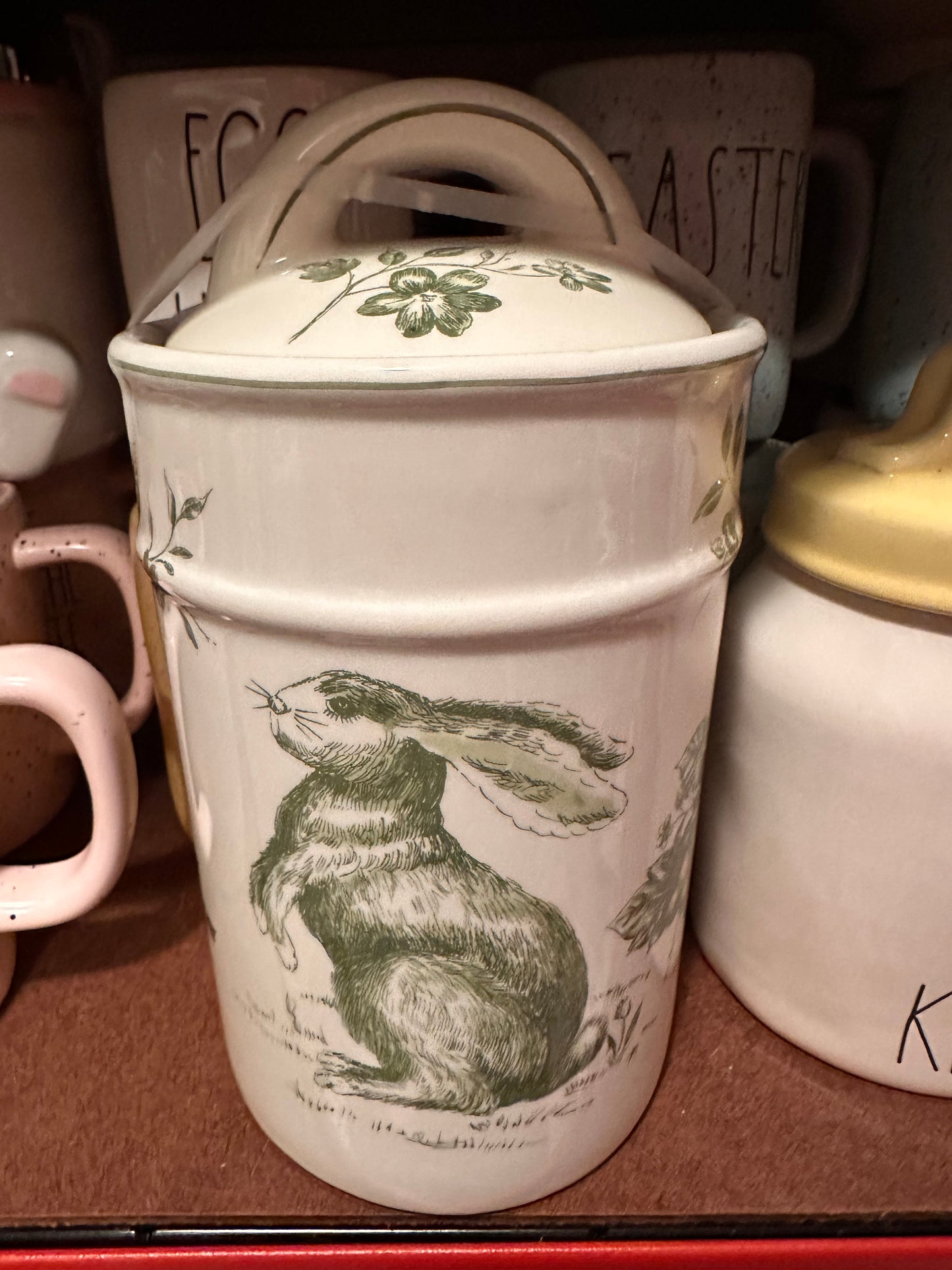 English Green Rabbit Canister