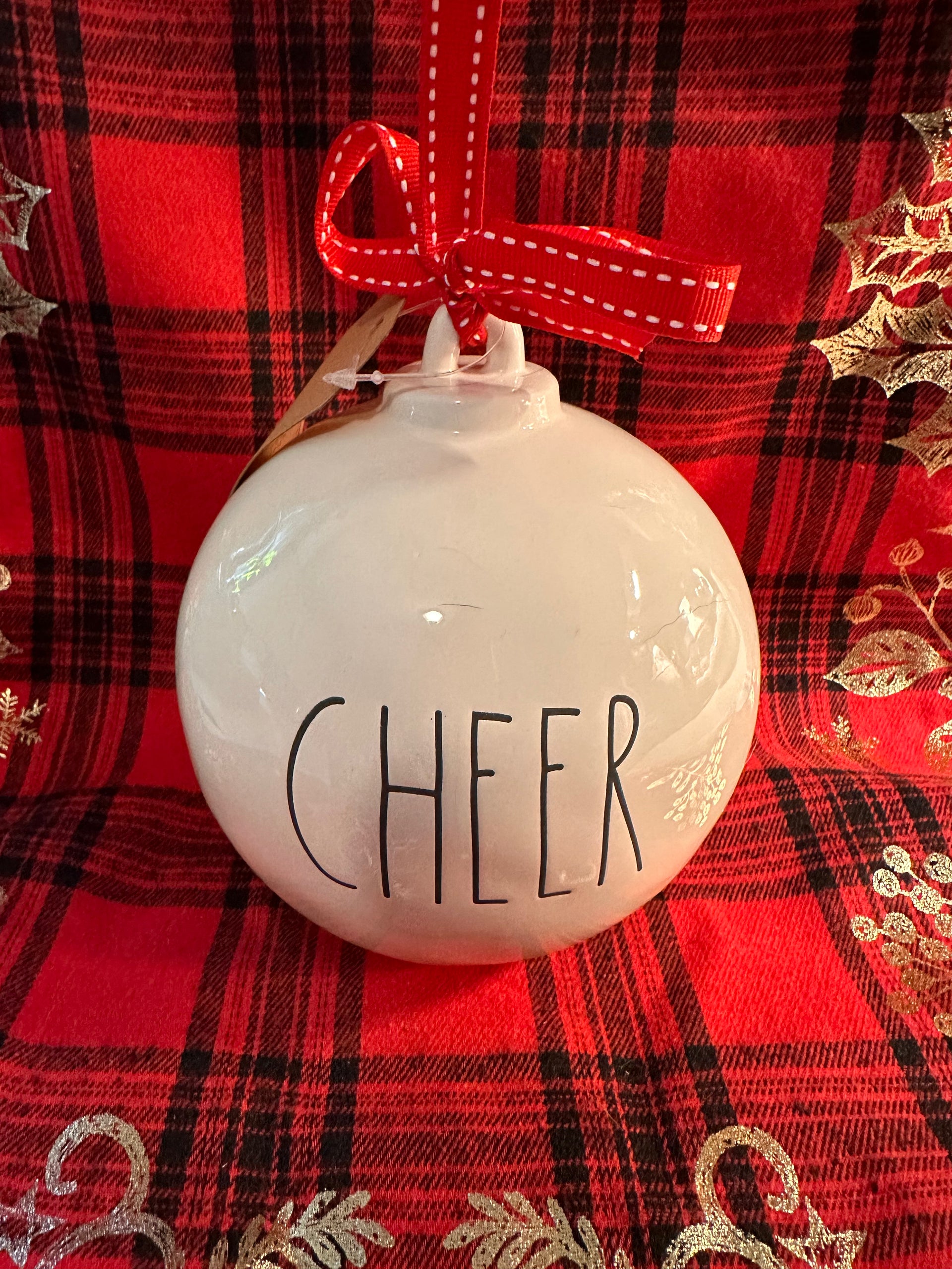 Rae Dunn large ornament factory cheer