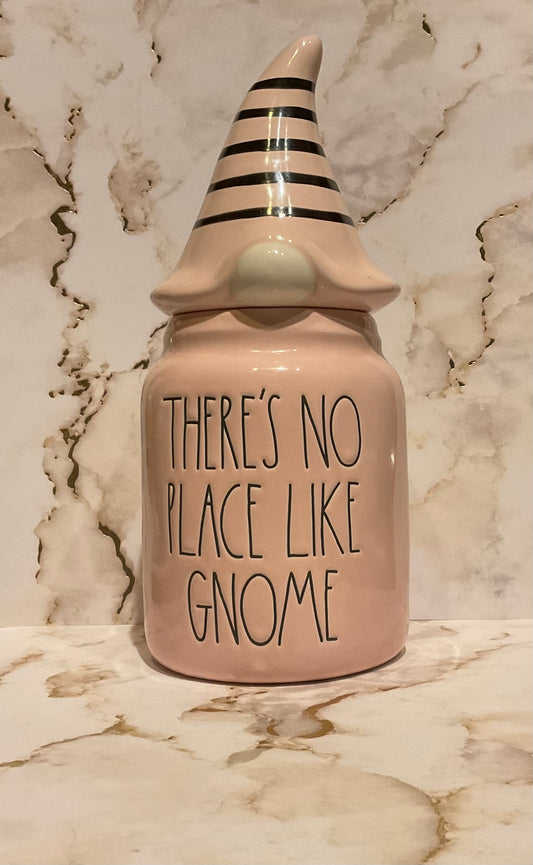 Rae Dunn There's No Place Like Gnome Pink Canister