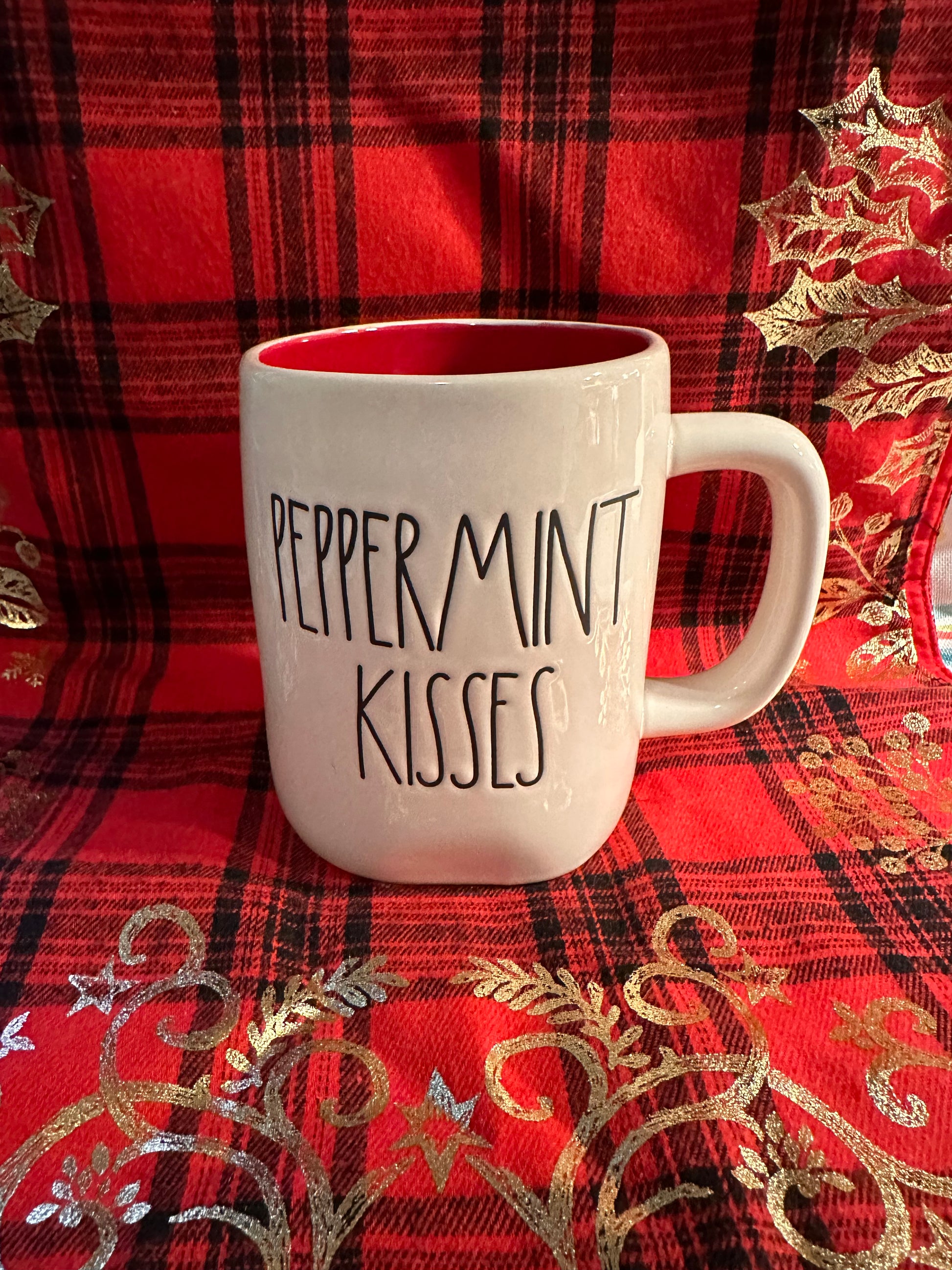 Rae Dunn Peppermint Kisses Mug
