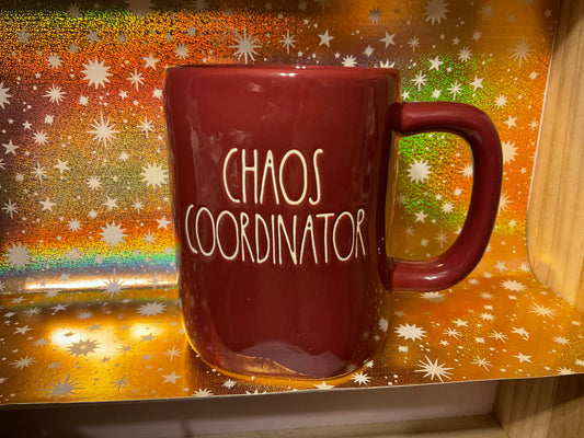 Rae Dunn Chaos Coordinator Cranberry with White Lettering