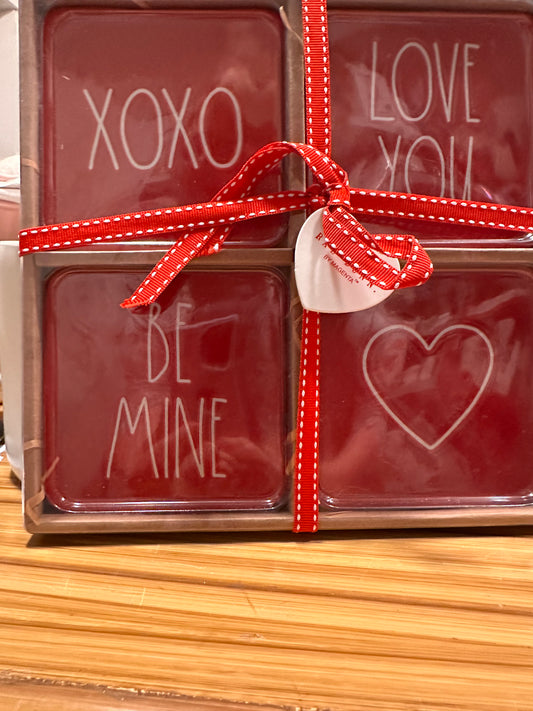 Rae Dunn Red Valentine Coasters