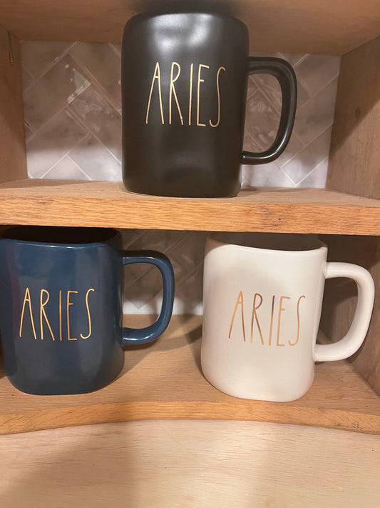 Assorted Astrological Zodiac White, Black, or Blue with Gold Lettering Ceramic Mugs