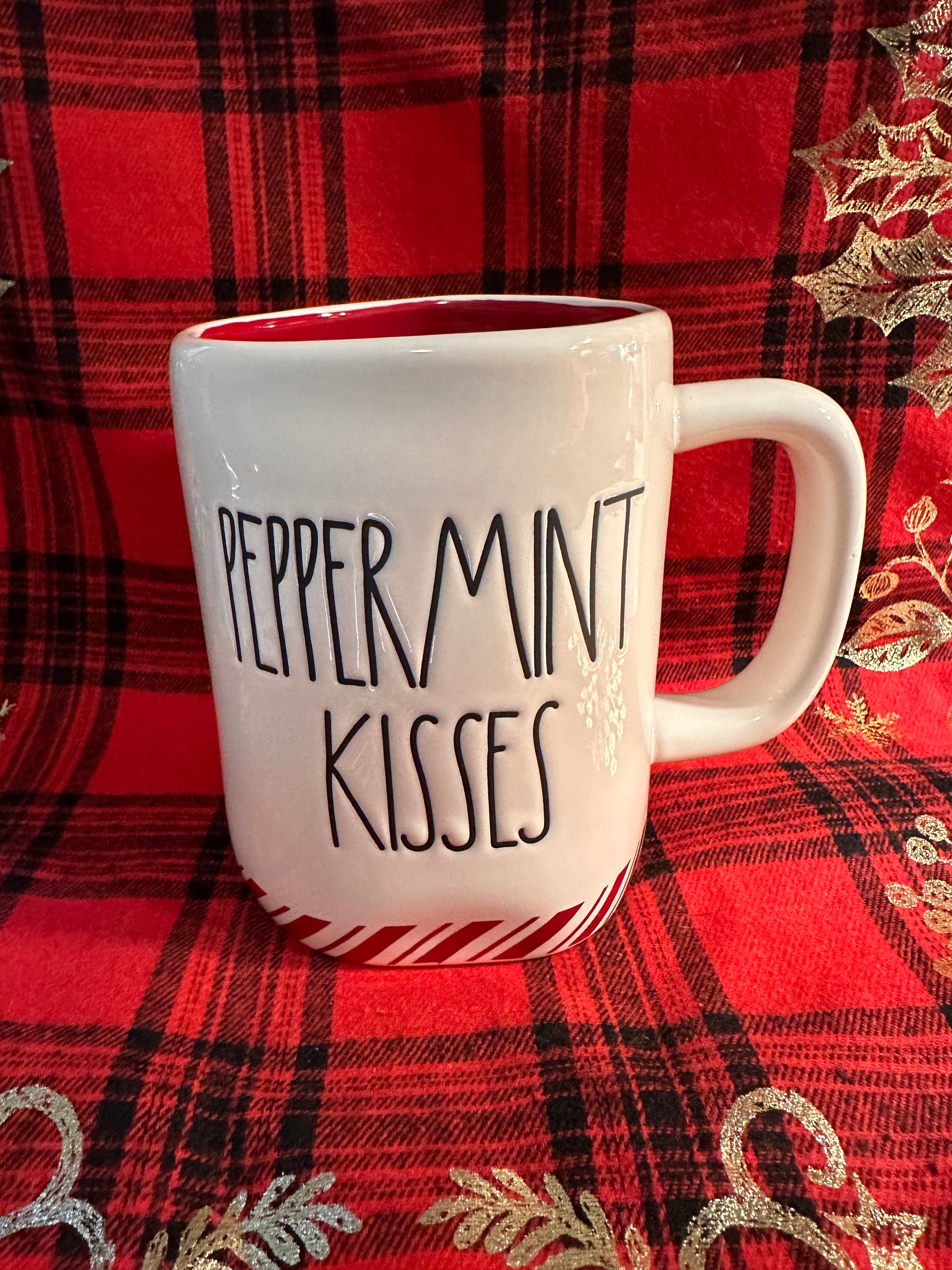 Rae Dunn Peppermint Kisses Mug