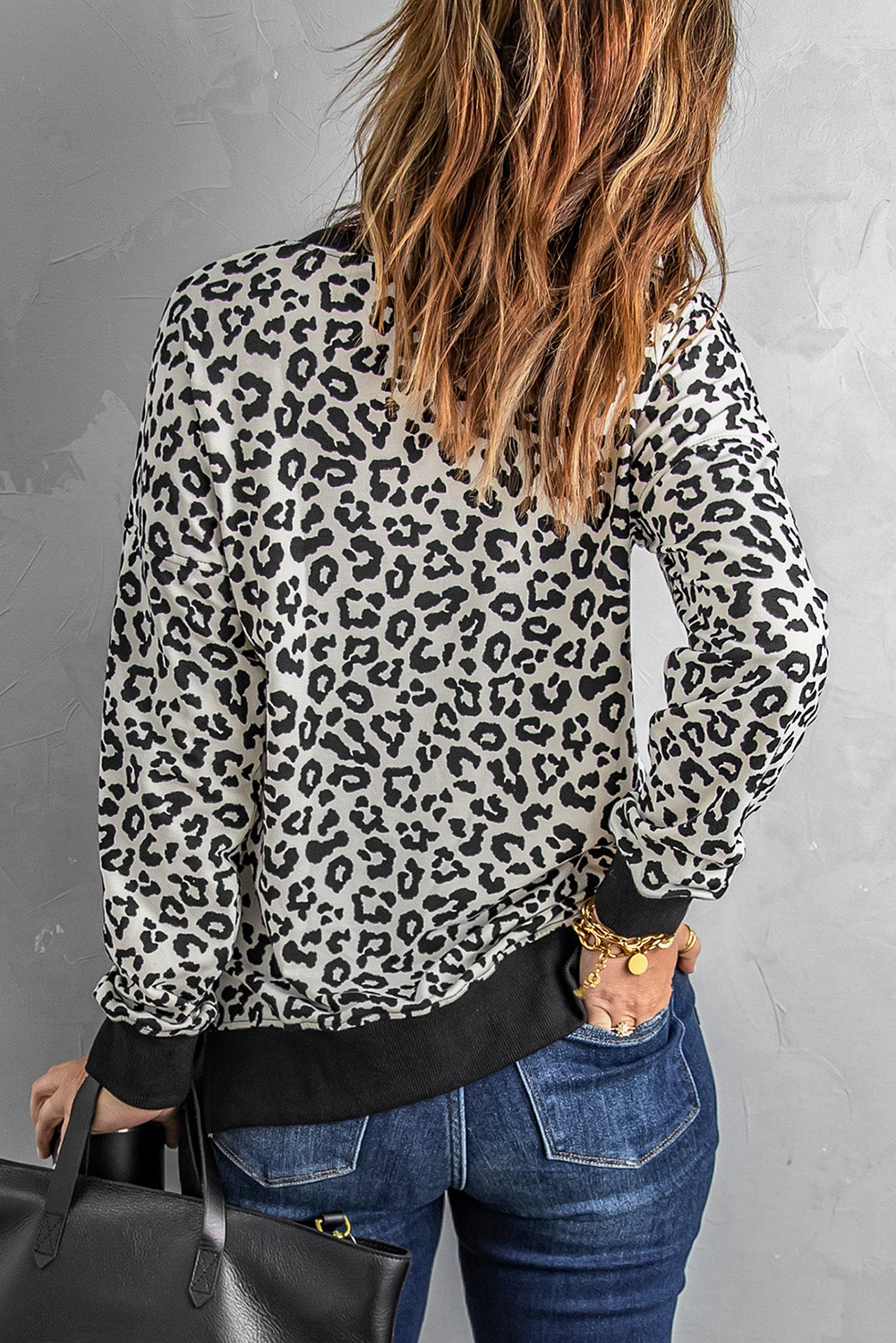 Women's Leopard Print Pull Over Shirt