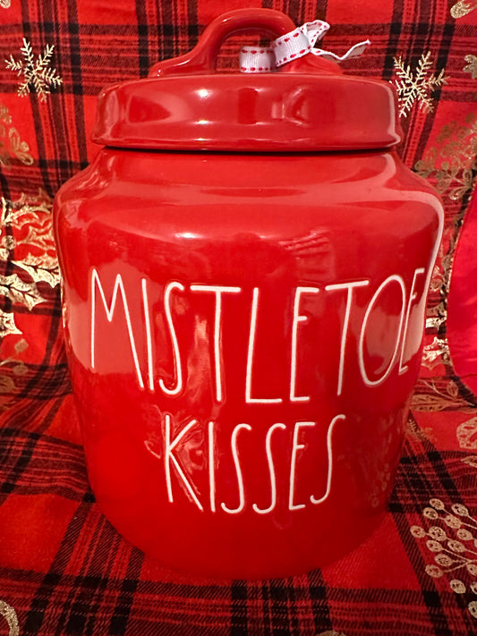 Rae Dunn Mistletoe Kisses Canister