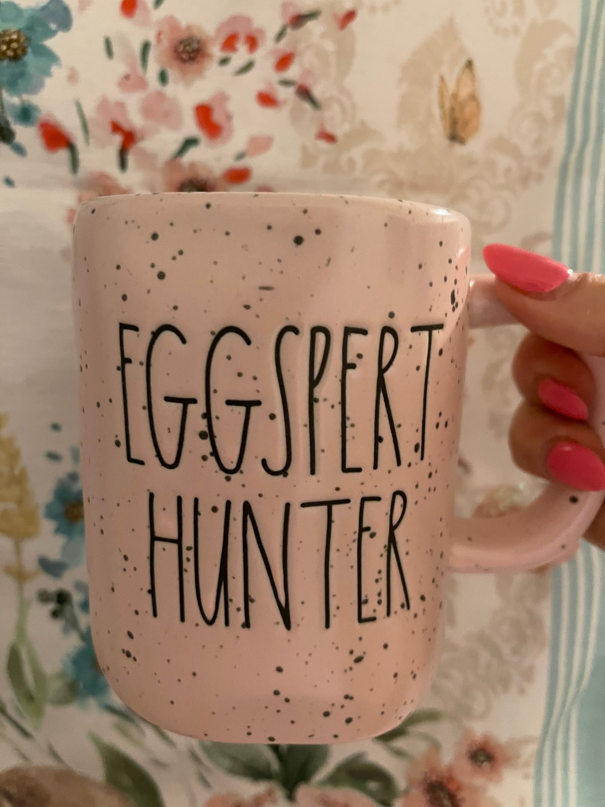 Rae Dunn Eggspert Hunter Pink Speckled