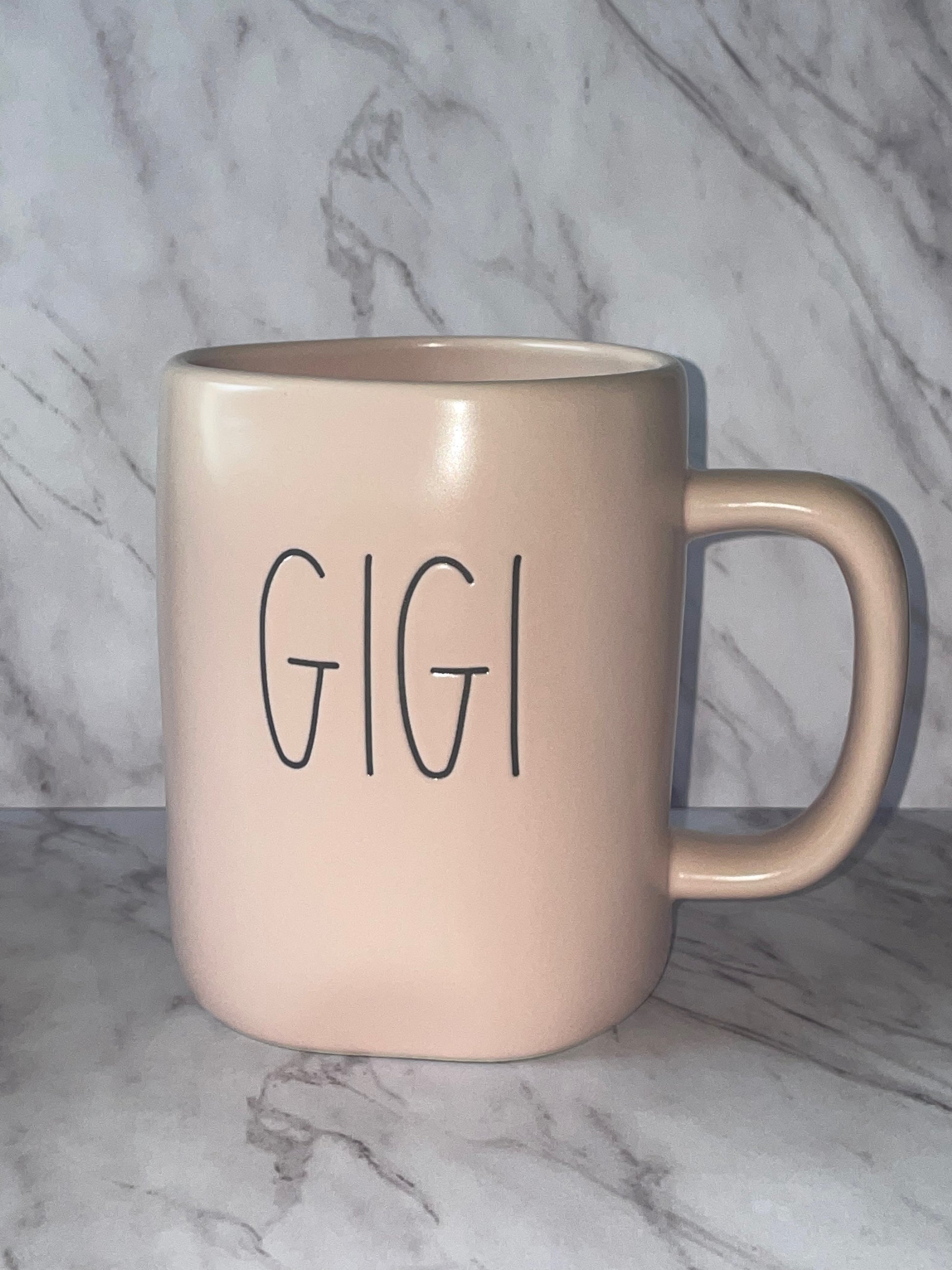 Rae Dunn Pink GiGi with Black Lettering