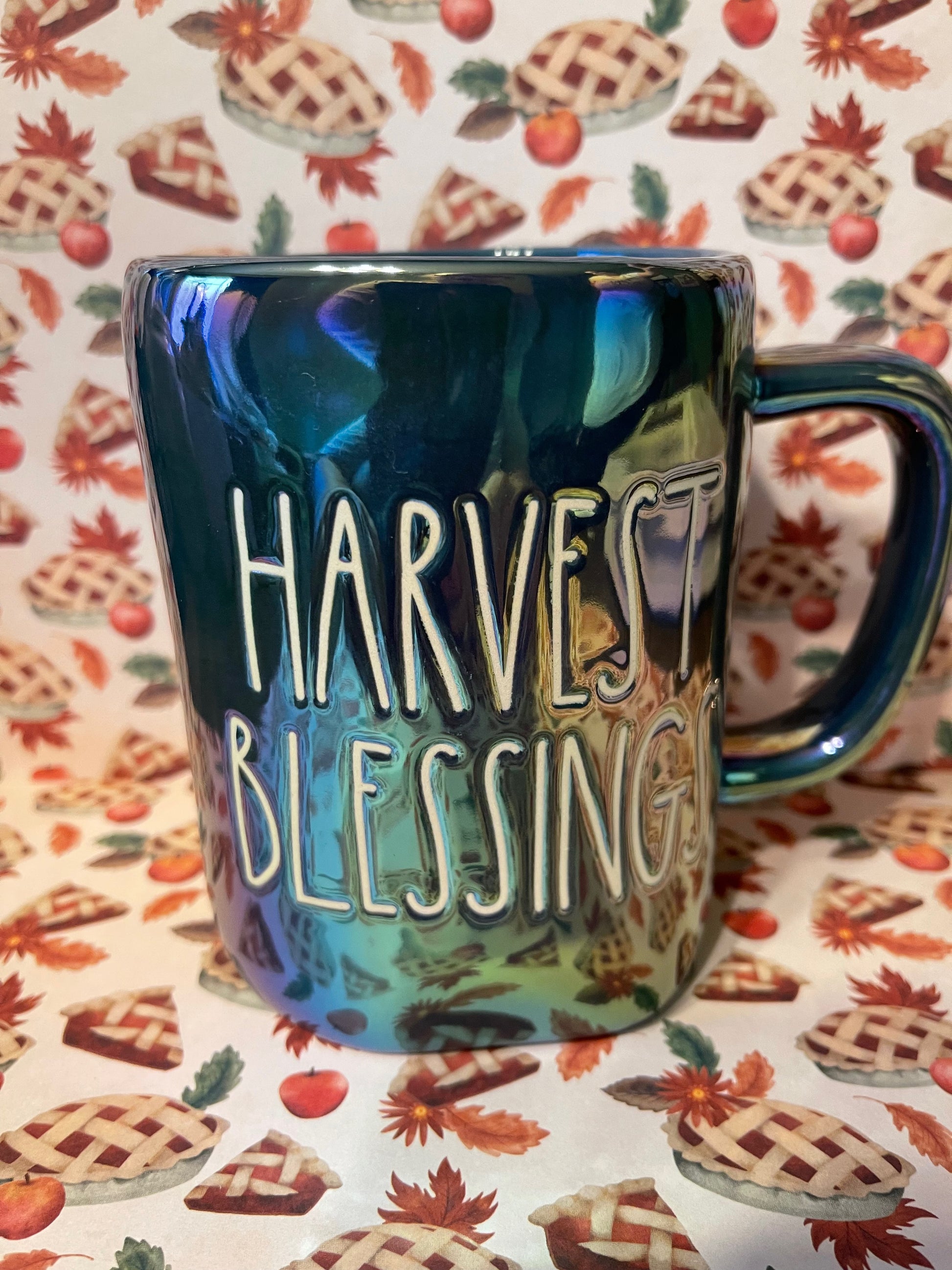 Rae Dunn Harvest Blessing Blue Iridescent