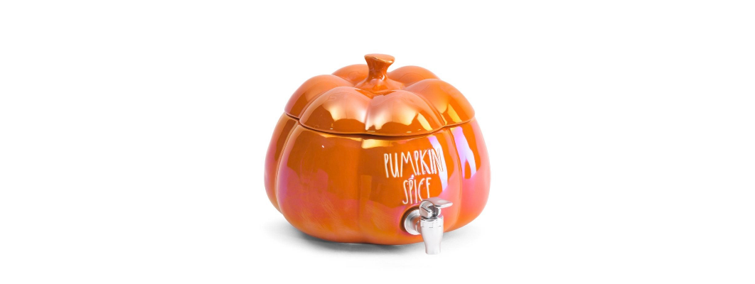 Rae Dunn Pumpkin Spice Drink Dispenser  Iridescent Orange