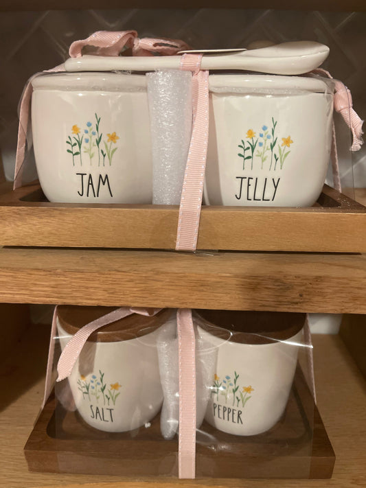 Rae Dunn Spring Flower Jam and Jelly Set