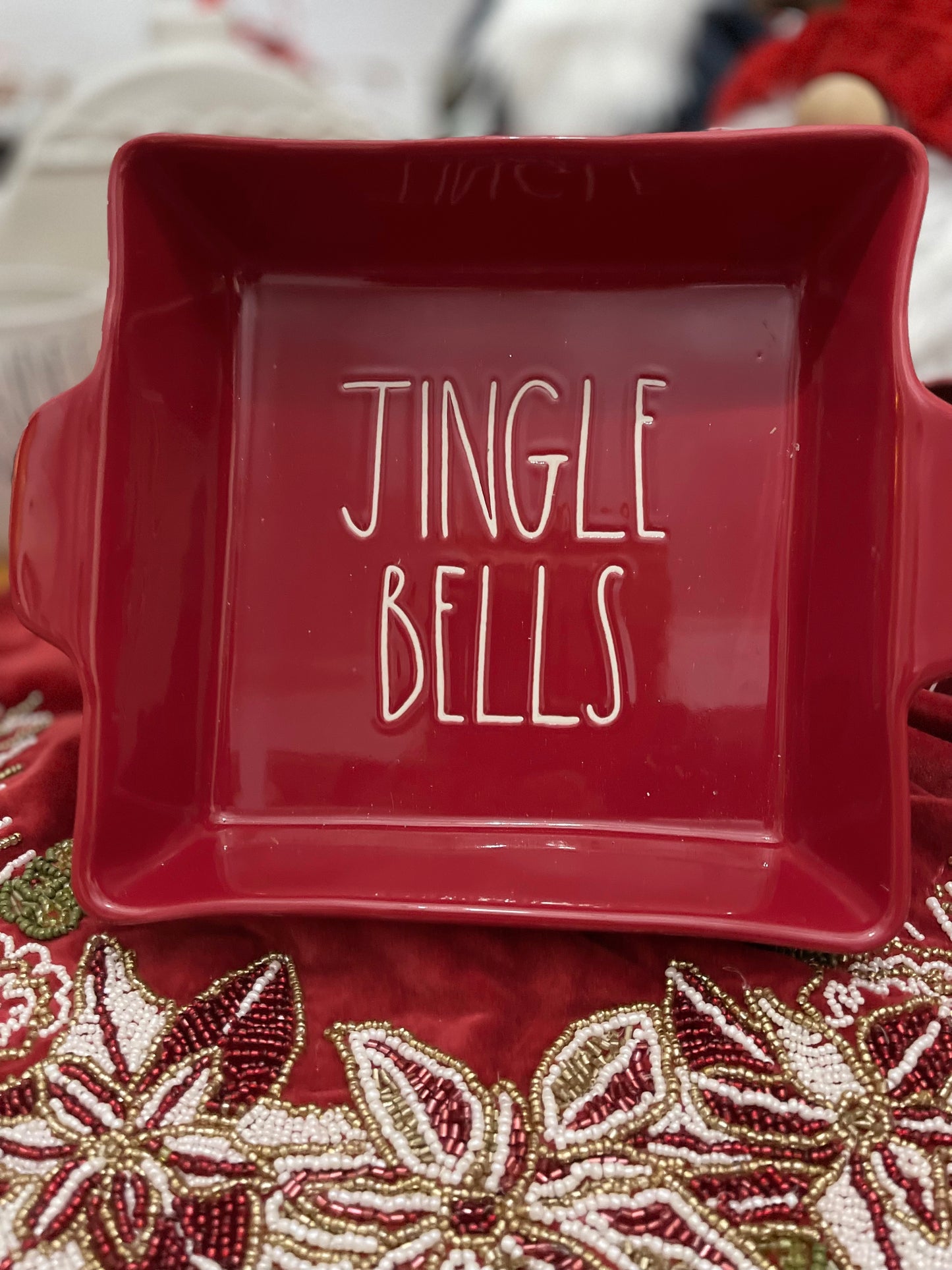 Rae Dunn Jingle Bells 9x9 Baking Dish