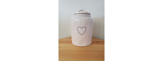 Rae Dunn "Large Black Heart Canister"