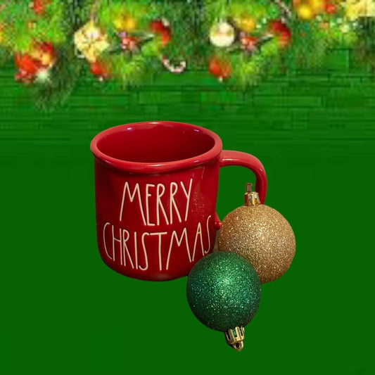 Rae Dunn Merry Christmas Red Camp Style Mug