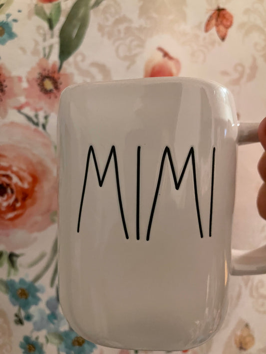 Rae Dunn MIMI White Mug with Black Lettering