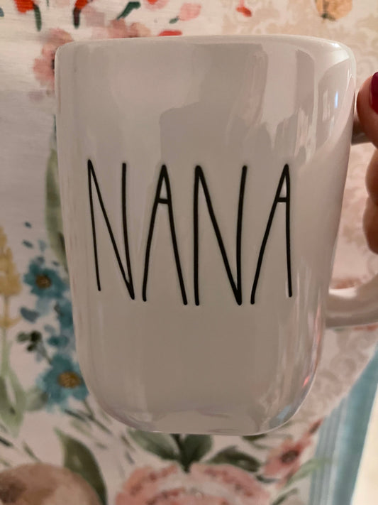 Rae Dunn White Nana Mug with Black Lettering