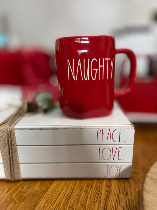 Rae Dunn Naughty/Nice Red Mug