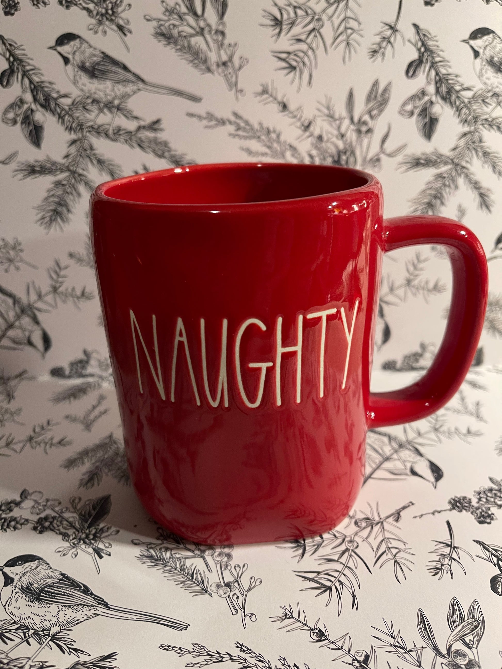 Rae Dunn Naughty/Nice Red Mug