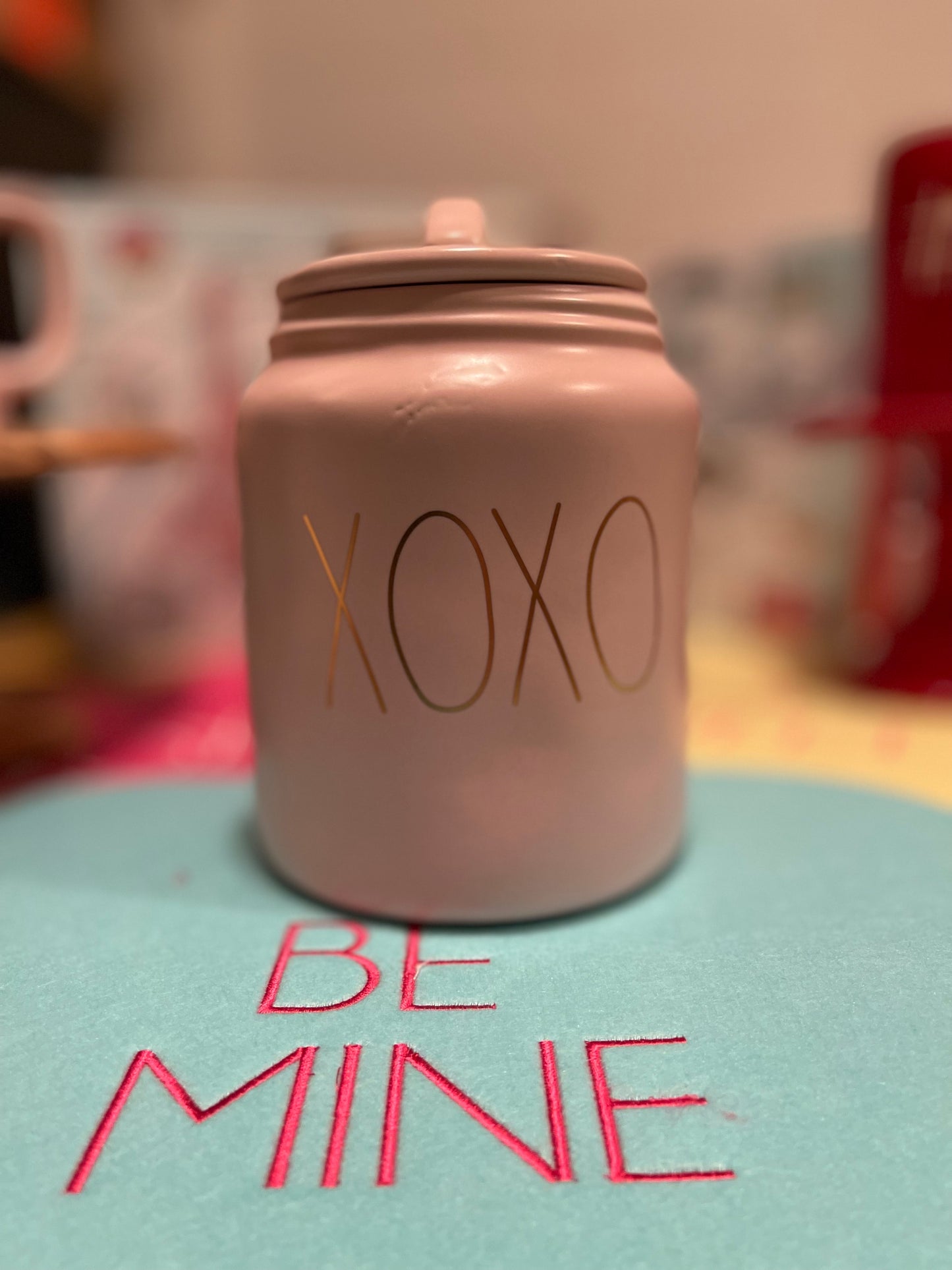 Rae Dunn XOXO Pink Canister