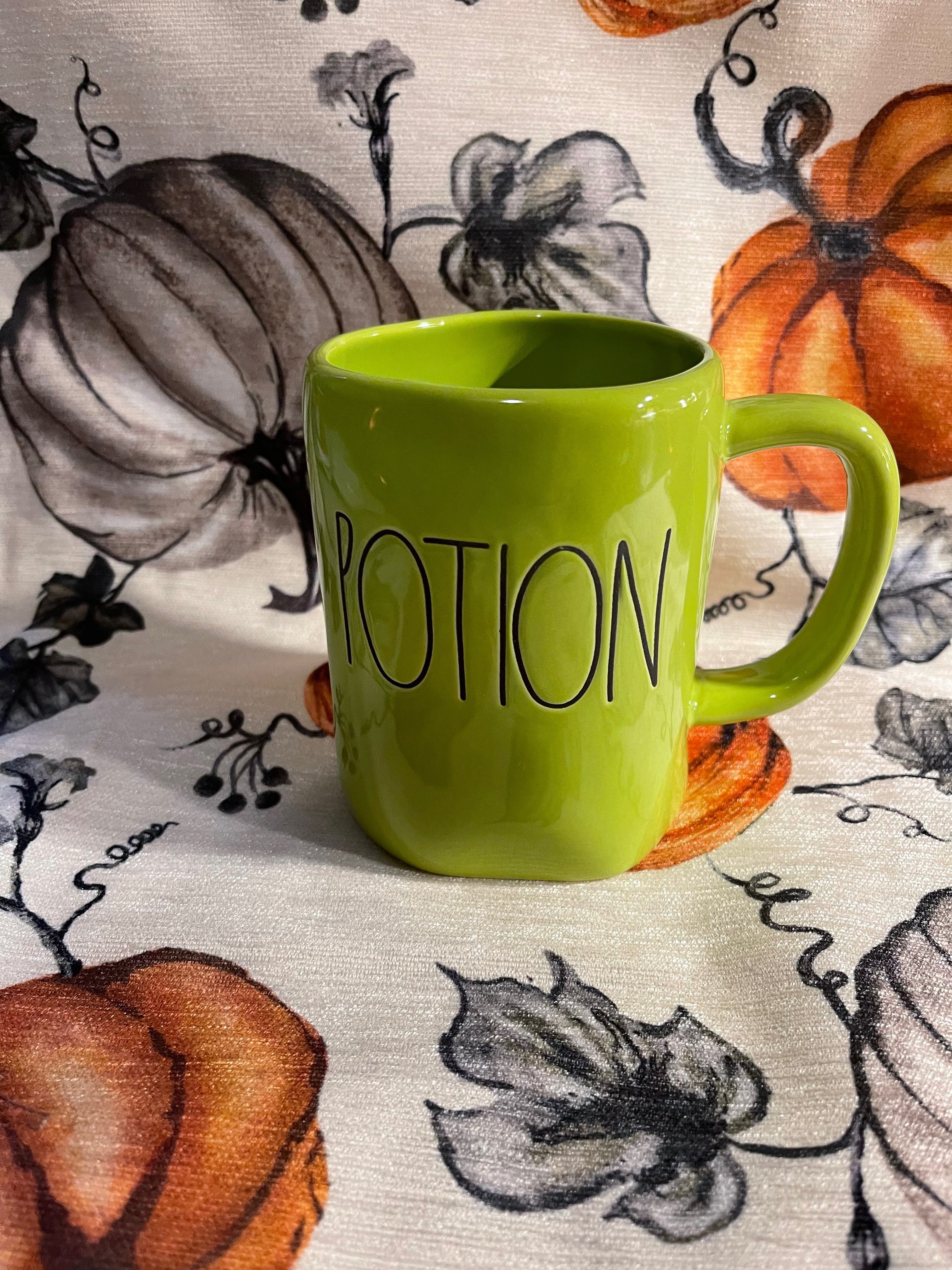 RAE DUNN shops GREEN HALLOWEEN MUGS!