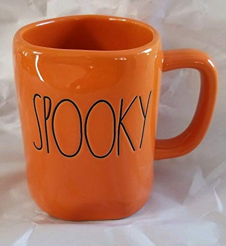 Rae Dunn Spooky Orange with Black Lettering Mug