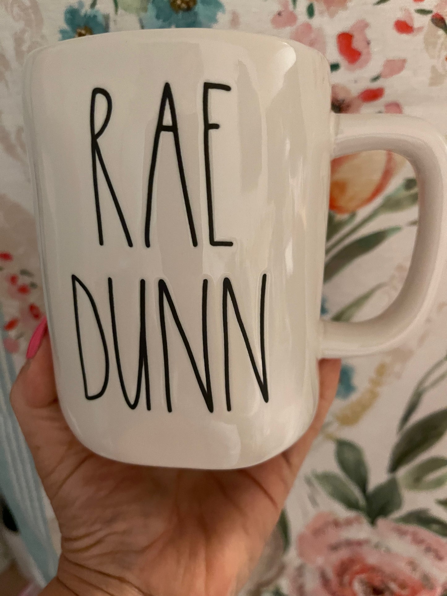 Rae Dunn White Mug with Rae Dunn Signature on Back of Much