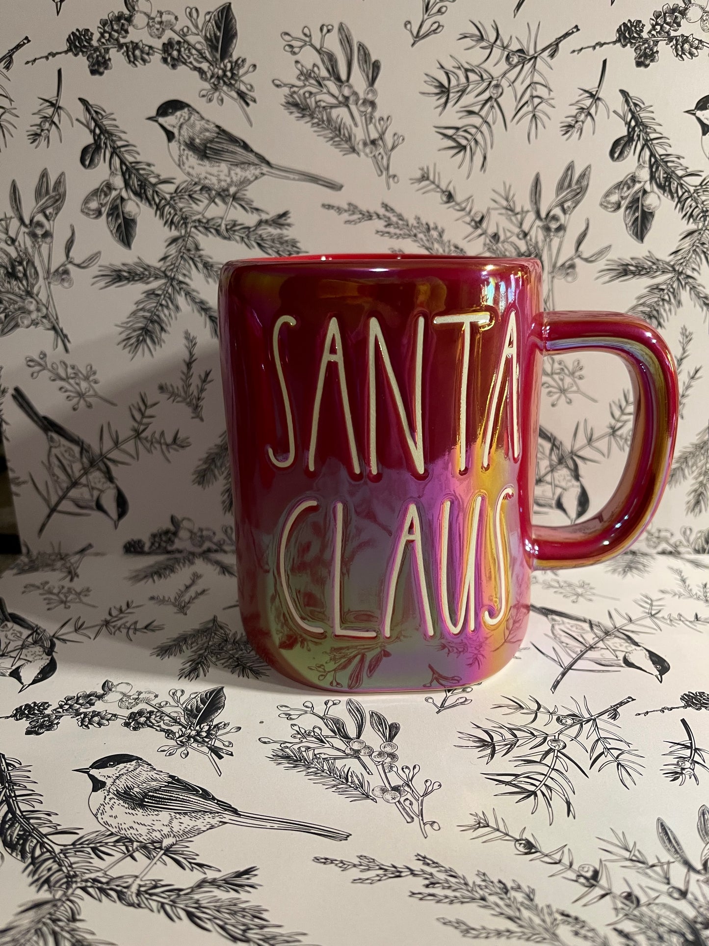 Rae Dunn Santa Claus Red Iridescent Cup 