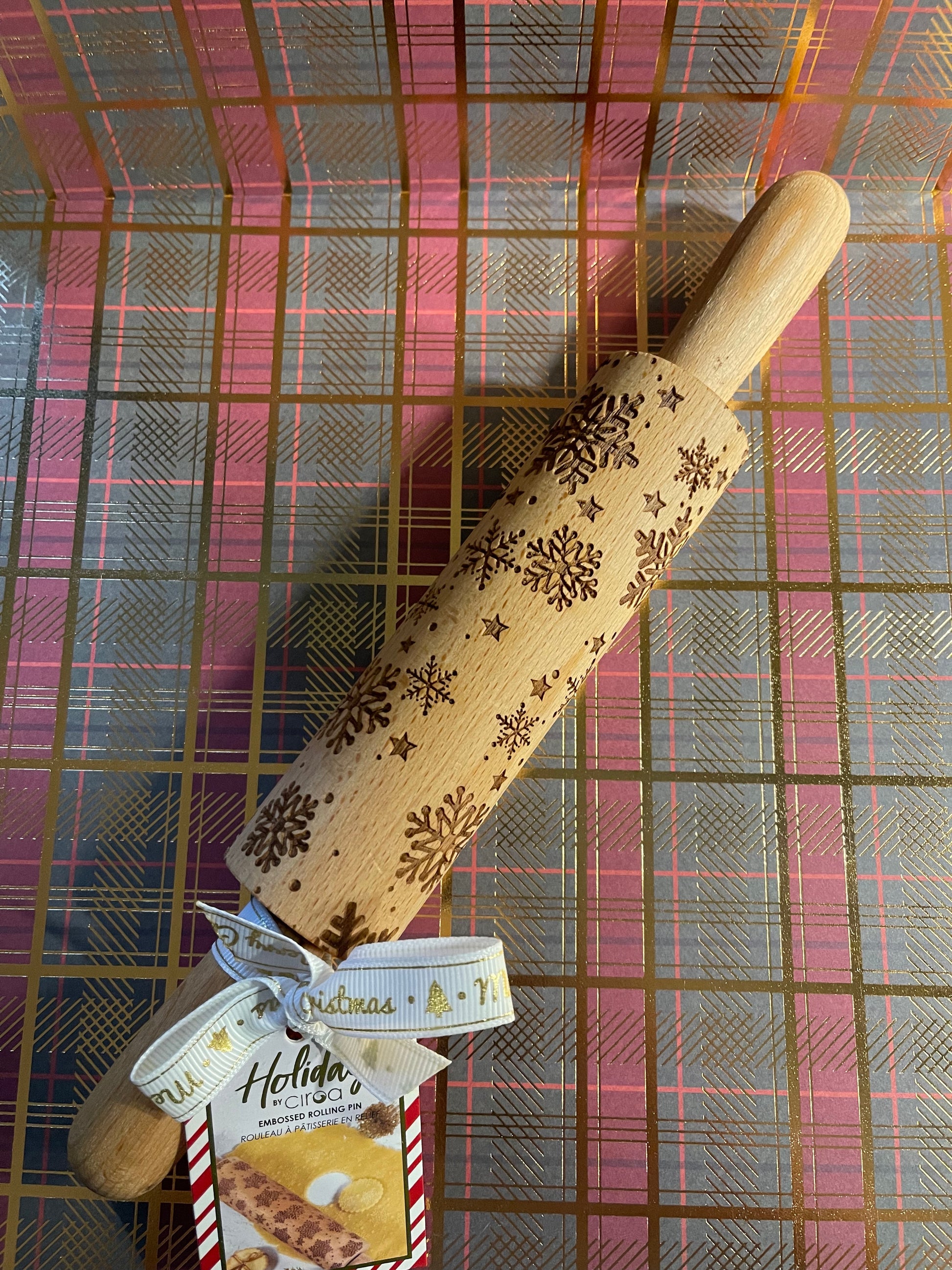 Snowflake Rolling Pin Small with Snowflake Pattern