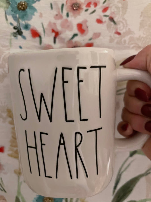 Rae Dunn Sweet Heart White with Black Lettering