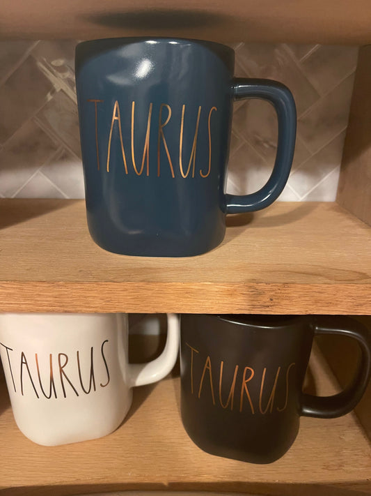 Assorted Astrological Zodiac White, Black, or Blue with Gold Lettering Ceramic Mugs