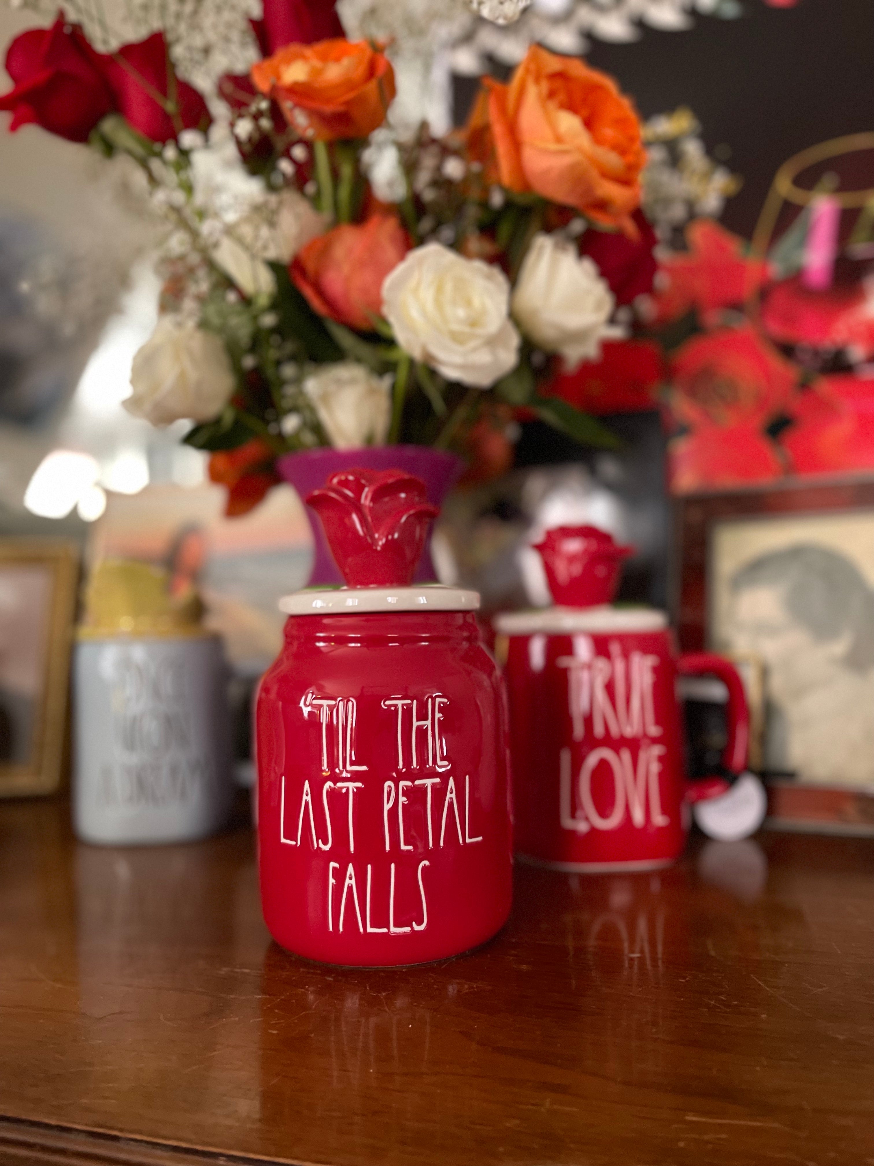 Rae Dunn til the last petal falls shops canister