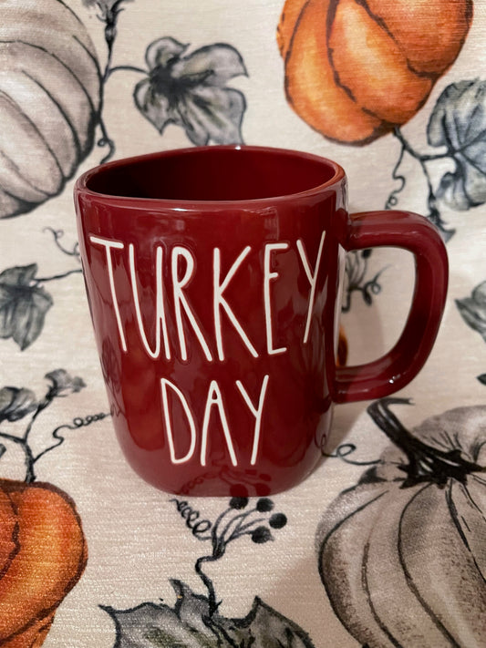 Rae Dunn Turkey Day Cranberry with White Lettering
