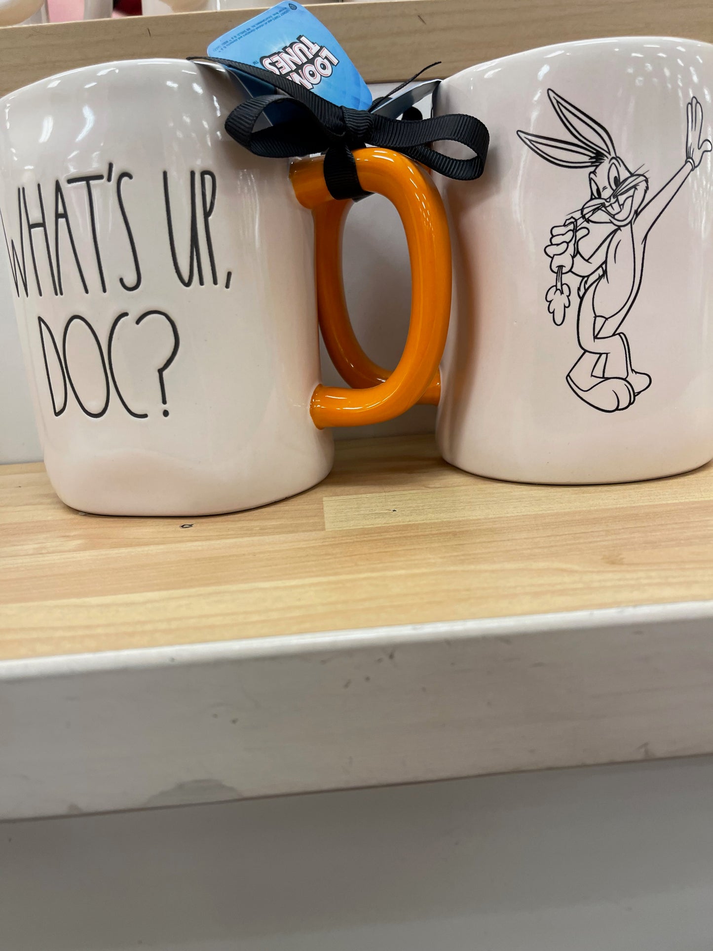 Rae Dunn Looney Tunes What's Up Doc? Bugs Bunny with Orange Inside and Handle