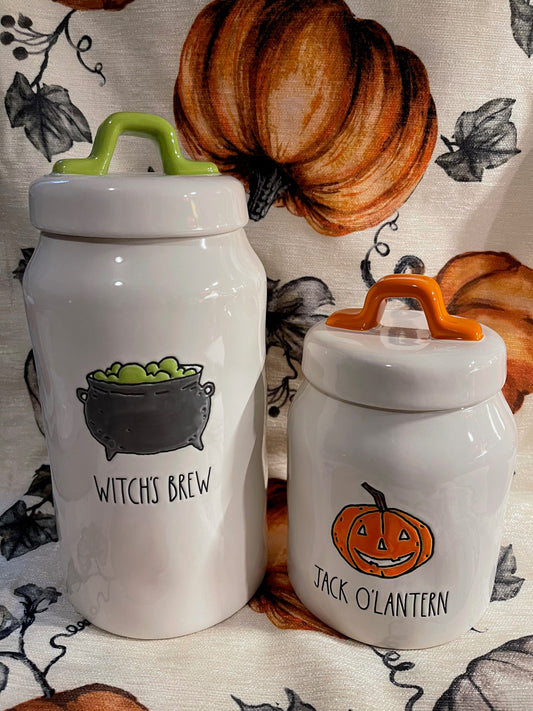 Rae Dunn Witches Brew Medium Canister with Cauldron Image