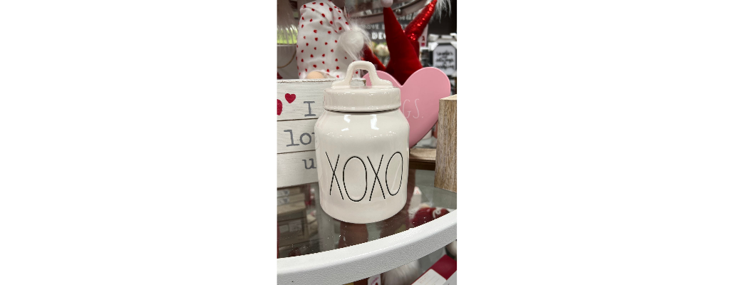 Rae Dunn "XOXO" White Small Canister