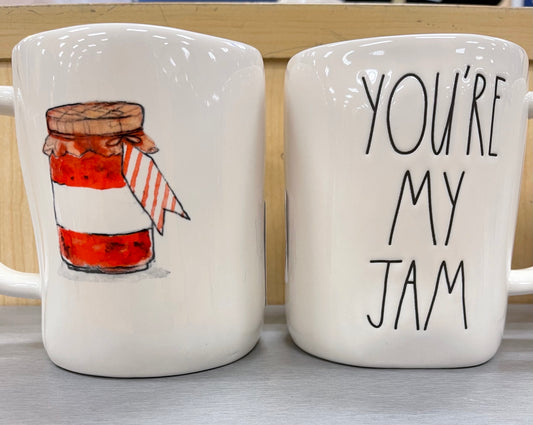 Rae Dunn You're My Jam White Cup with Jam Jar on back