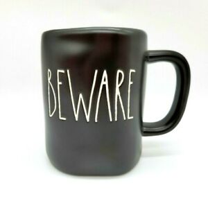 Rae Dunn Beware Black with Purple Inside and White Lettering